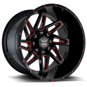 VIEW FORCE F01 GLOSS BLACK RED MILLED WHEEL