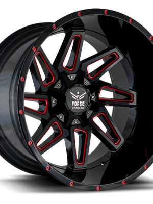 20x12 Force Offroad Force F01 Red Milled 6x135/6x139.7 Wheels