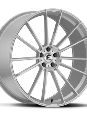 20" Forgiato Flow 002 Silver Machine 5x112 - Set of Staggered Wheels | Rims