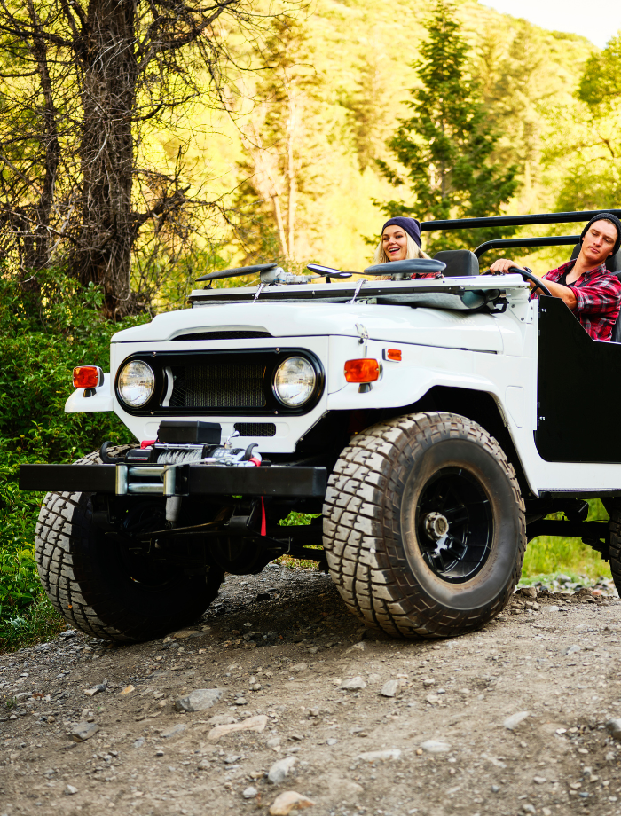 Jeep truck on a terrain road