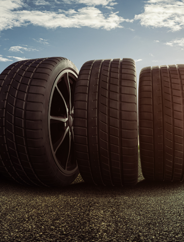 view of 3 Sport tires on a paving road