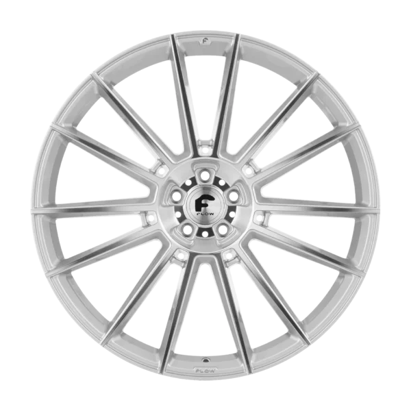 20" Forgiato Flow 002 Silver Machine 5x120 - Set of Staggered Wheels | Rims - Image 2