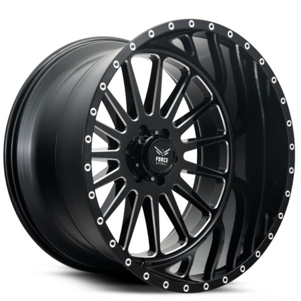 20x12 Force Offroad Force F36 Gloss Black Milled 5x127 /5x139.7 Wheels - Rims