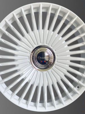 Front view of a Giovanna Tulum wheel on gloss white