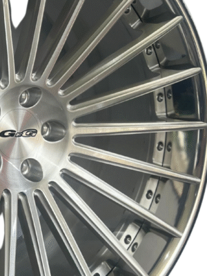 GFG Anteb Brushed Silver / Clear Coat Center /  Polished Lip - 2 Pcs Forged -21"/22"  Ferrari Wheels