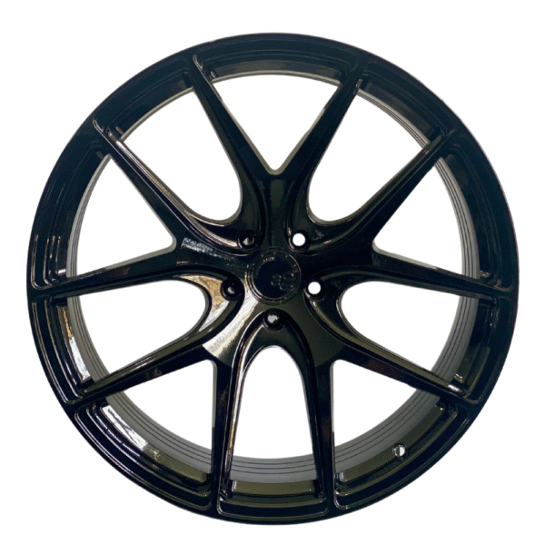 Front view of Avant Garde M580 Gloss black wheel
