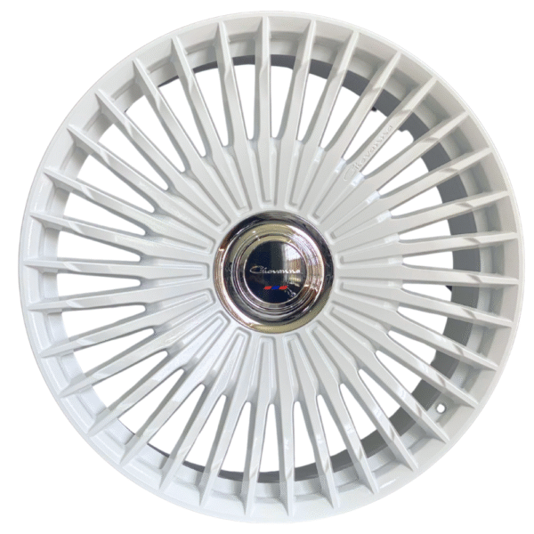 Front view Giovanna Tulum wheel on gloss white, background white