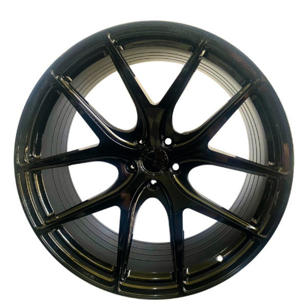 Front side view of AG M580 wheel gloss black