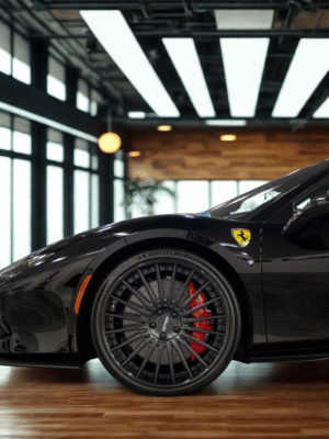 side view of a Ferrari car with GFG Anteb wheels