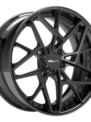 22" GFG FM21-Y Satin Black Center /  Gloss Black Lip - 2 Pcs Forged Wheels