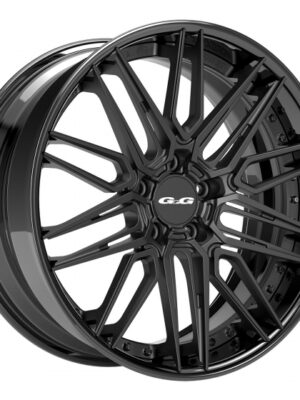 22" GFG FM21-X Satin Black Center /  Gloss Black Lip - 2 Pcs Forged Wheels
