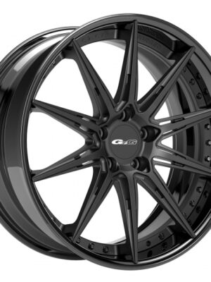 22" GFG FM21-Z Satin Black Center /  Gloss Black Lip - 2 Pcs Forged Wheels