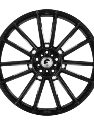 Front view of forgiato flow 002 wheel gloss black