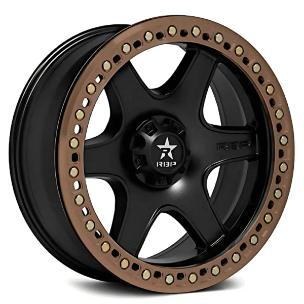 RBP Forged 50R Cobra Black with Bronze Ring - Beadlock  5 / 6 lugs - Set of 4 or 5 Wheels - Rims