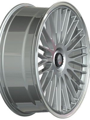 Side view of Gianelle Aria wheel silver machine with polished lip