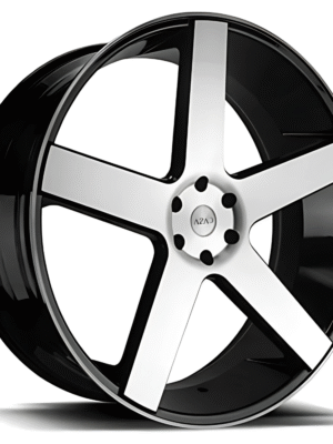 left front view of Azad AZ5198 wheel black machine