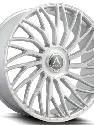 Left front view of AZAD AZ717 brushed silver
