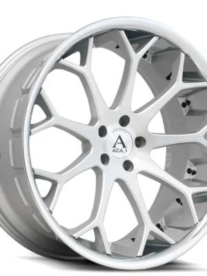 Left front view of Azad AZ99 sivler wheel