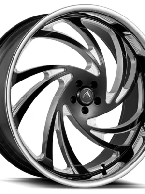 Left front view of Azad Drip wheel black machine
