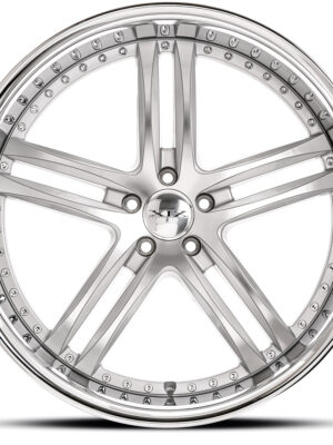 Front view of X15 wheel silver machine
