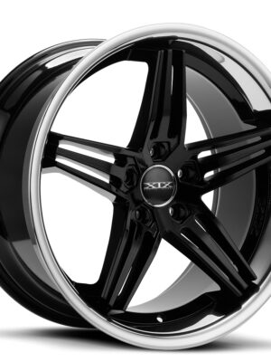 Front left view of X63 wheel black chrome lip