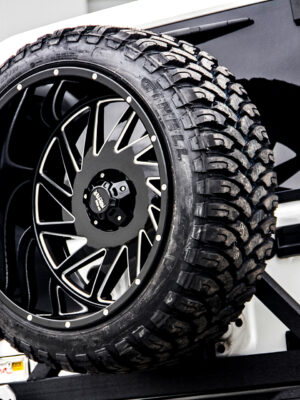 Monster M12 wheel installed on a Jeep