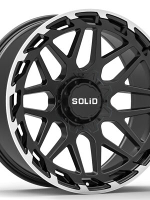 side front view of Solid Creed wheel black machine