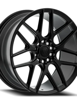 Defy D17 satin black wheel, front view